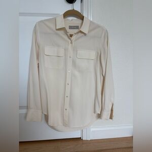 Everlane Women’s Silk Cream-Colored Button Down Shirt